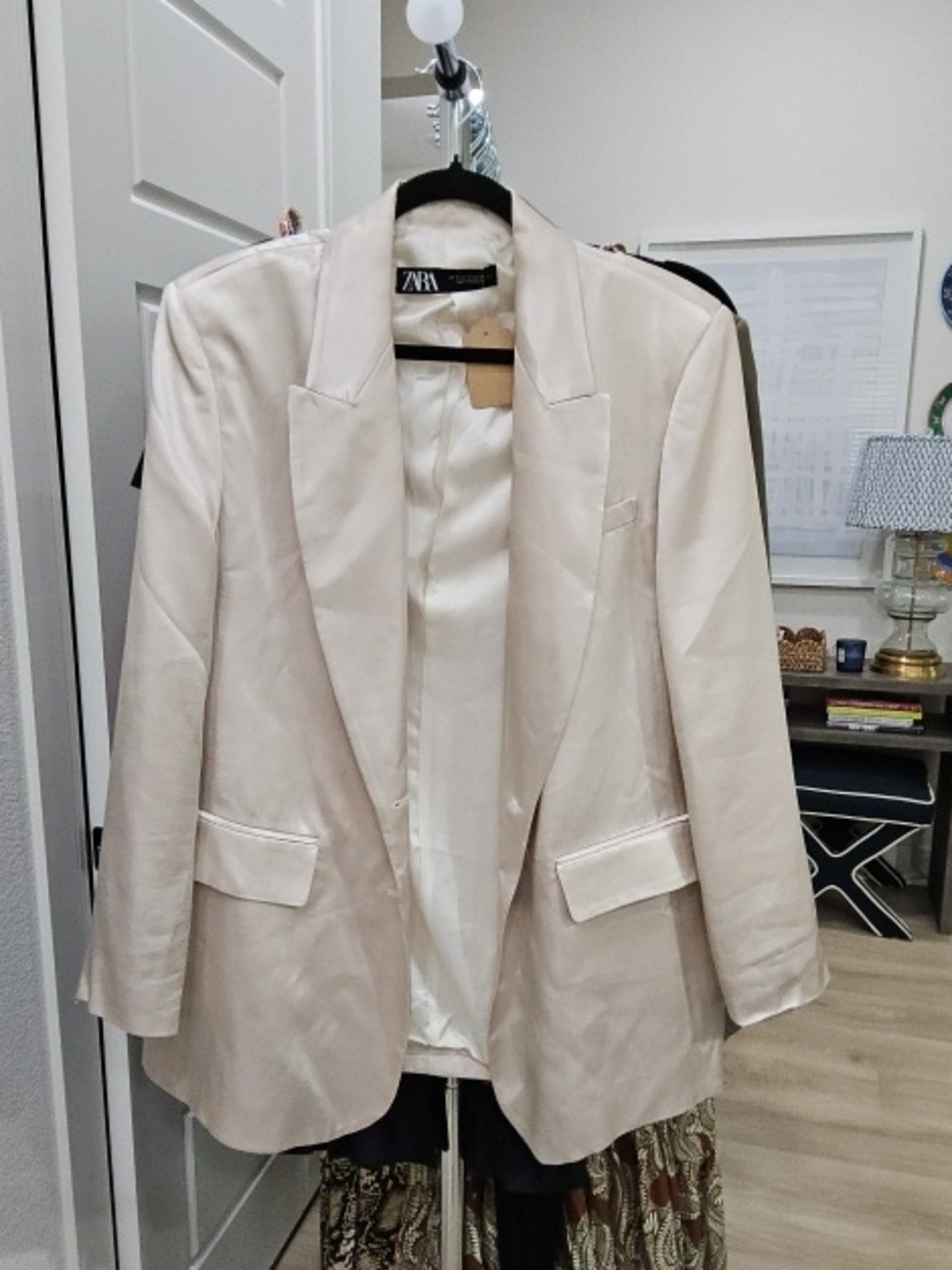 Zara Light Cream Blazer Jacket